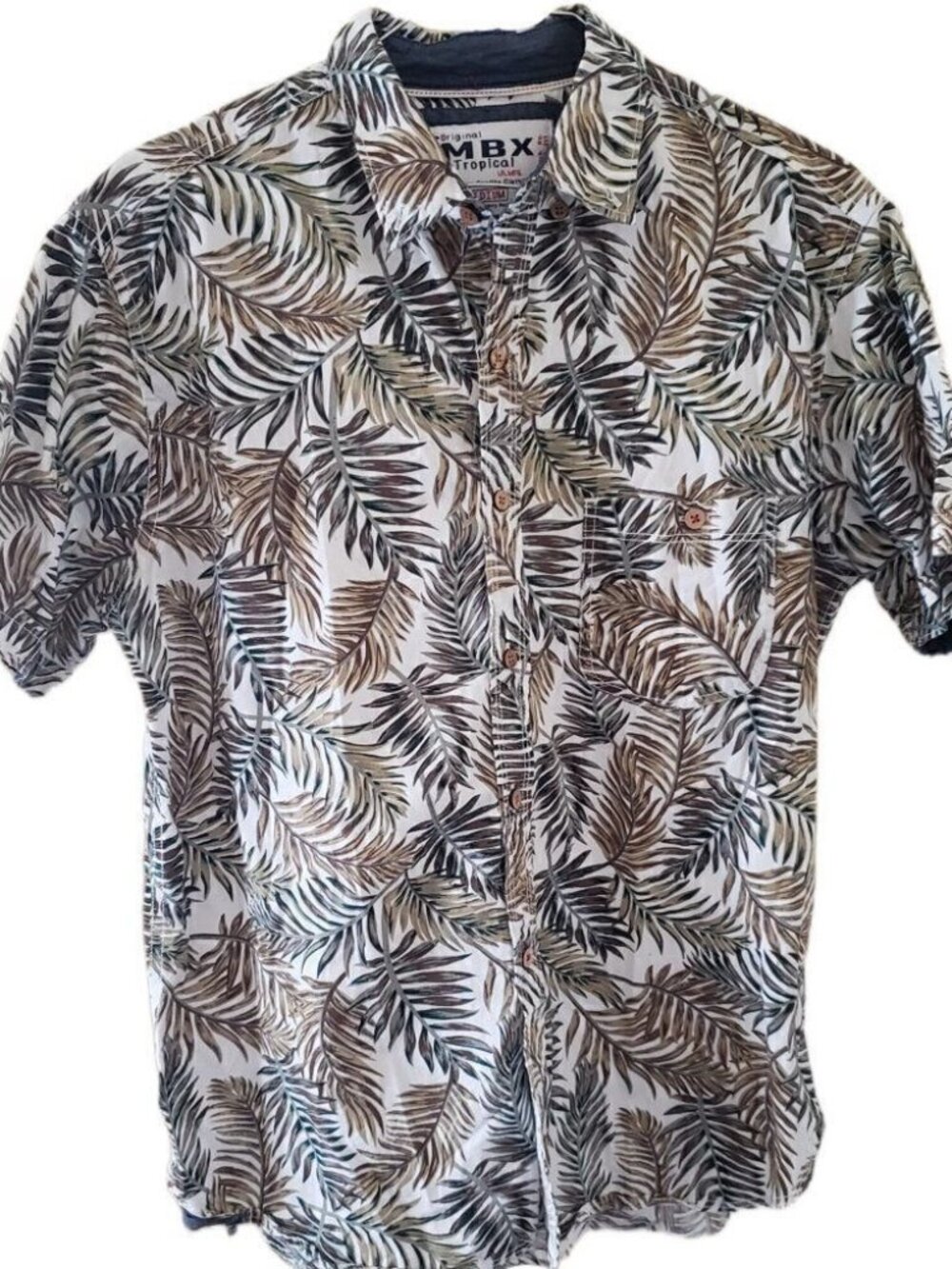 Original MBX Tropical Men's Short Sleeve Button Down Shirt